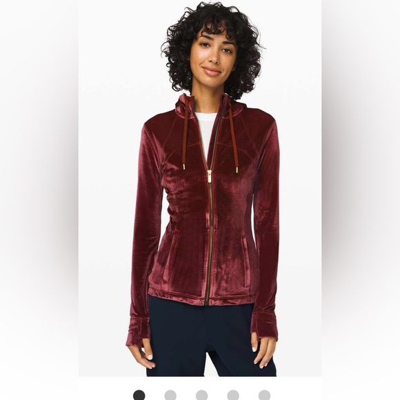 lululemon athletica Jackets & Blazers - Lululemon Garnet Velvet Cinch Hoodie Jacket, Like New, size 8